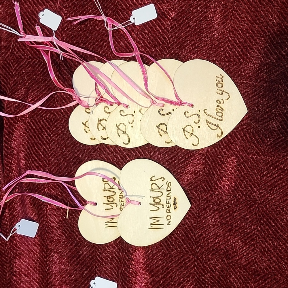 Pyrography Love hearts